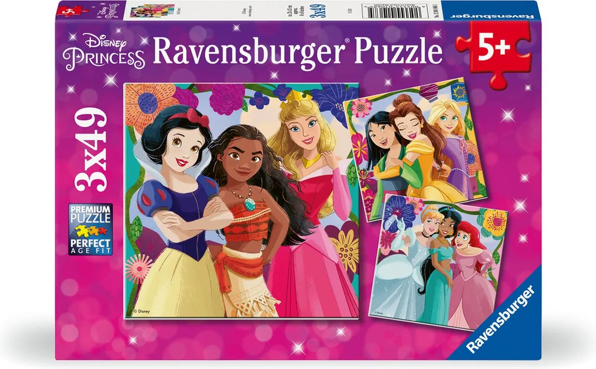 Ravensburger Disney Princess Drie Puzzels 147 Stuks - 200 Stuks