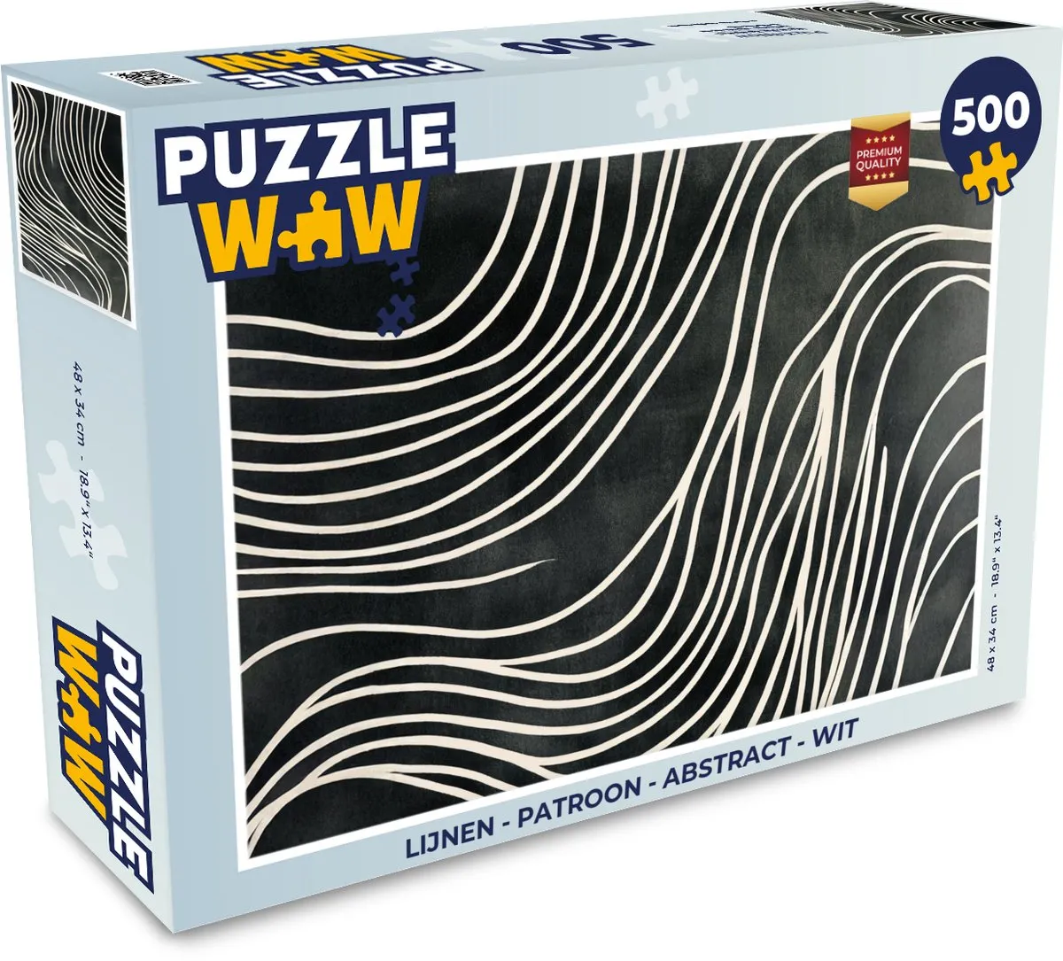 PuzzleWow Lijnen Abstract Legpuzzel 500 Stuks - Wit