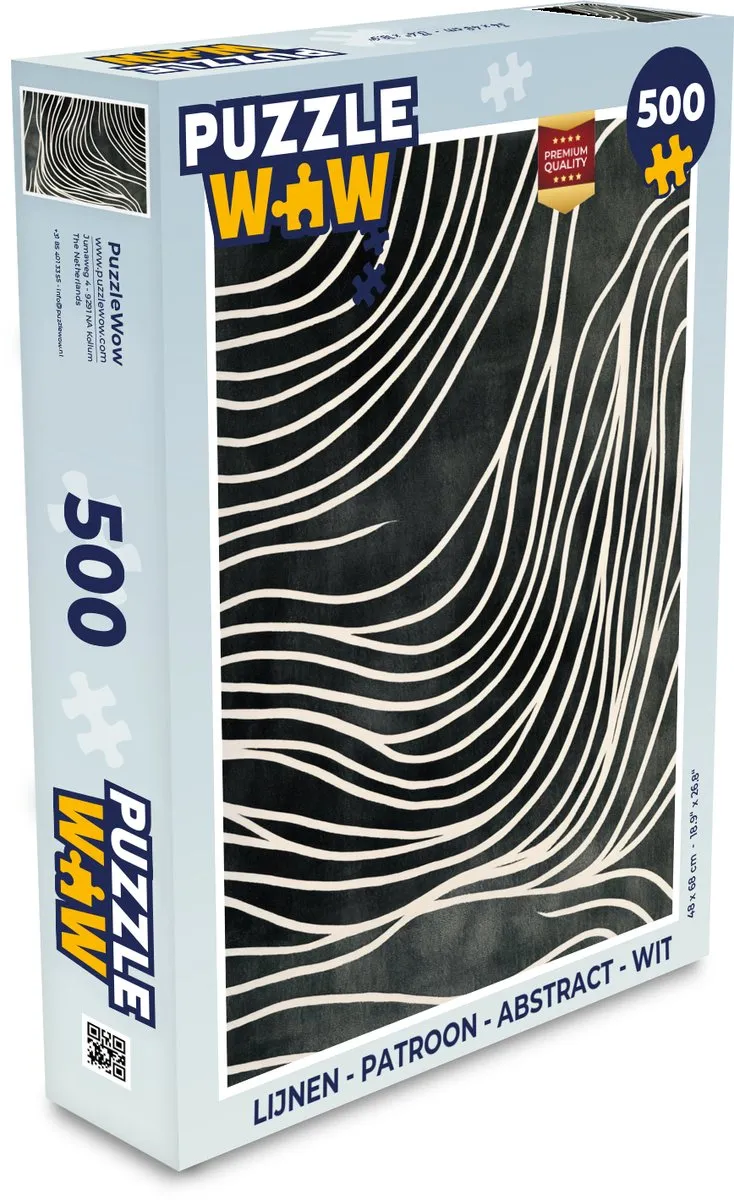 PuzzleWow Lijnen Abstract Legpuzzel 500 Stuks - Wit