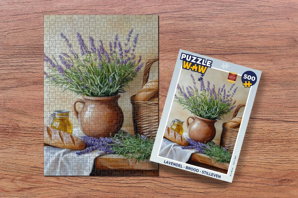 PuzzleWow Lavendel Stilleven Legpuzzel 500 Stuks - 8721169403526