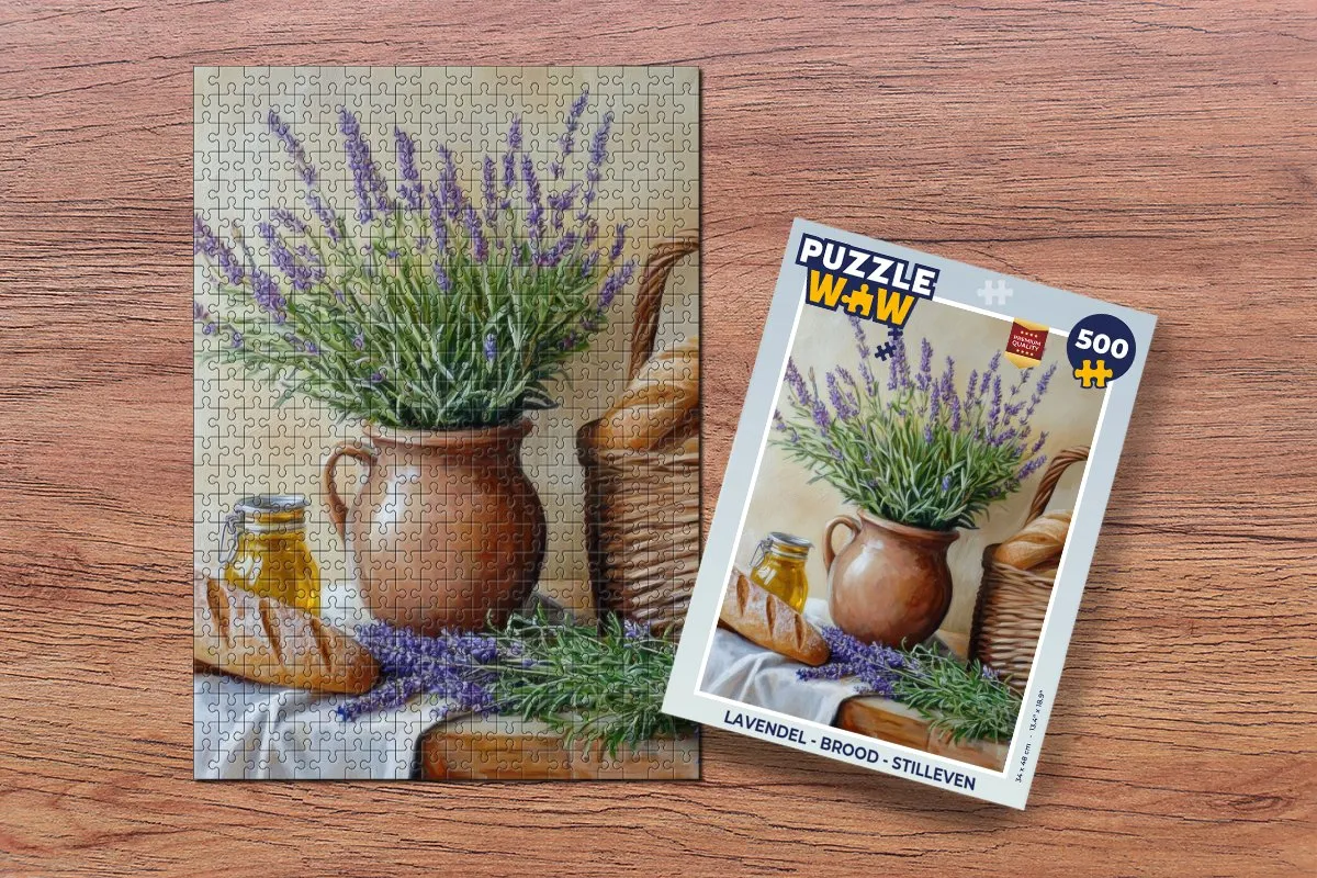 PuzzleWow Lavendel Stilleven Legpuzzel 500 Stuks - 8721169403526
