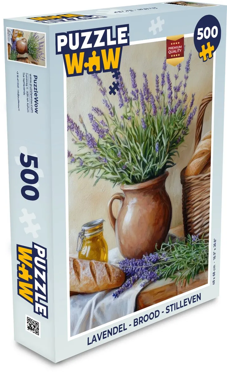 PuzzleWow Lavendel Stilleven Legpuzzel 500 Stuks - 8721169403526