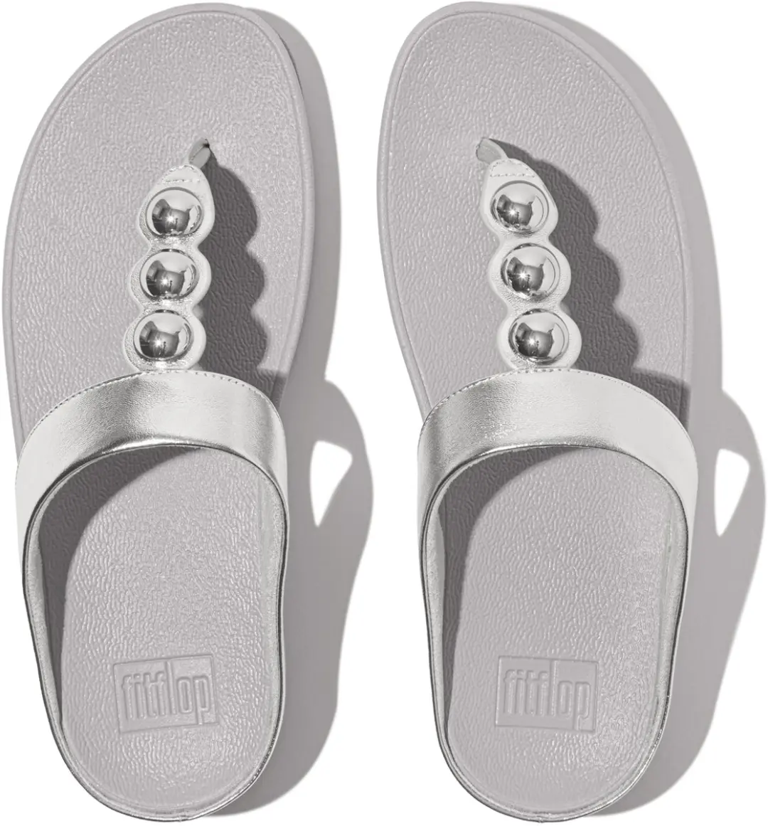 FitFlop Dames teenslippers Fino Mirror-Dome Metallic-Leather Toe-Post Sandals II