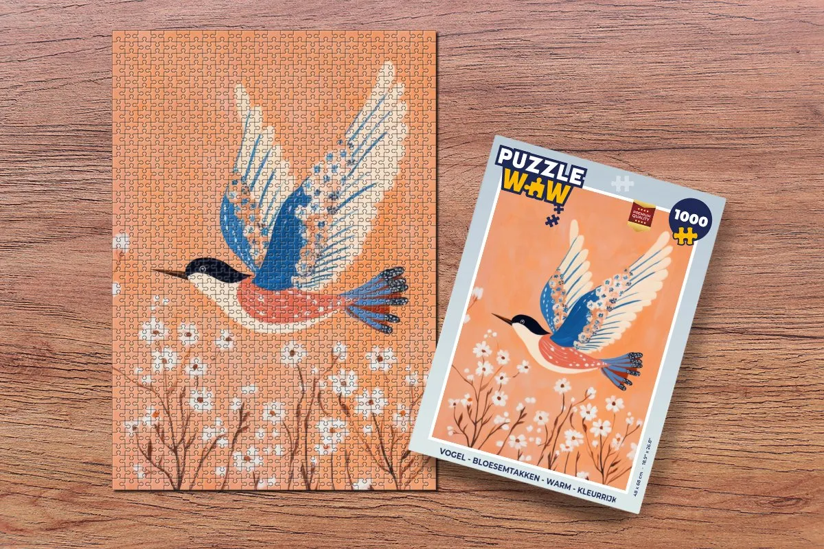PuzzleWow Vogel - Bloesemtakken Legpuzzel 1000 Stuks