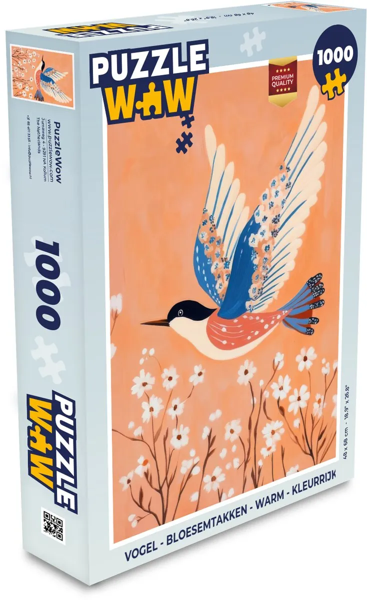 PuzzleWow Vogel - Bloesemtakken Legpuzzel 1000 Stuks