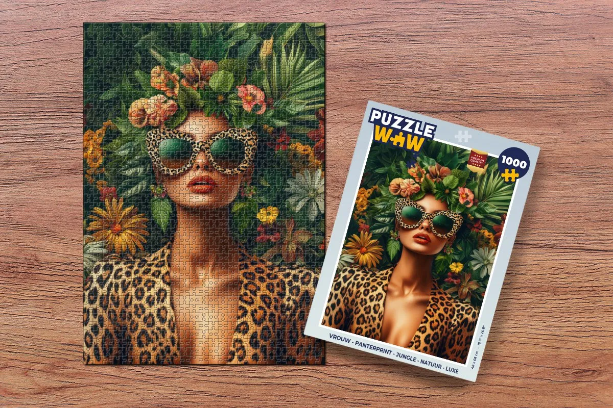 PuzzleWow Panterprint Legpuzzel 1000 Stuks - Jungle