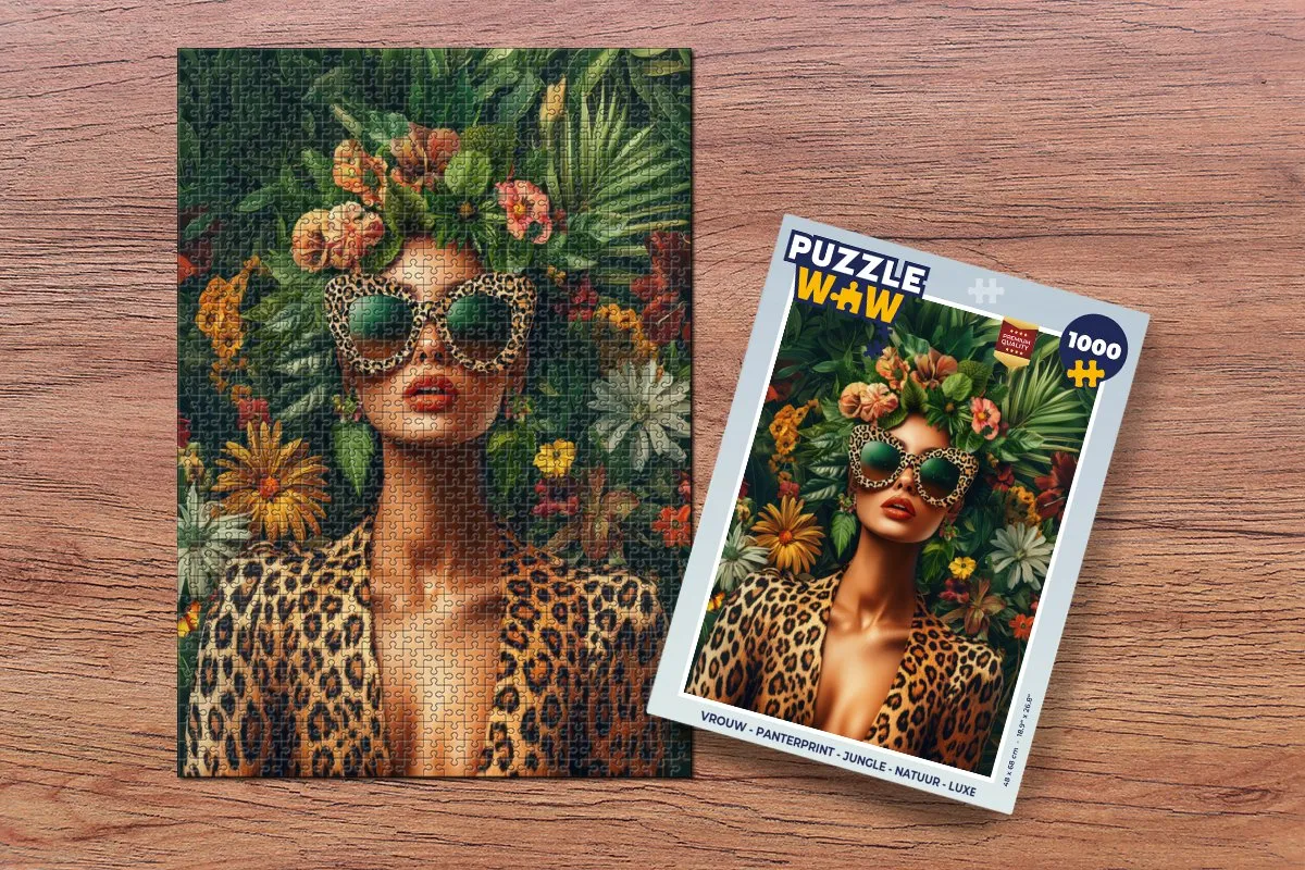 PuzzleWow Panterprint Legpuzzel 1000 Stuks - Jungle