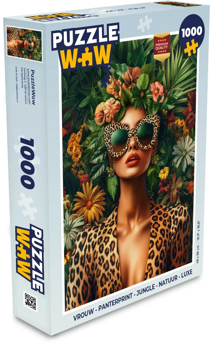 PuzzleWow Panterprint Legpuzzel 1000 Stuks - Jungle