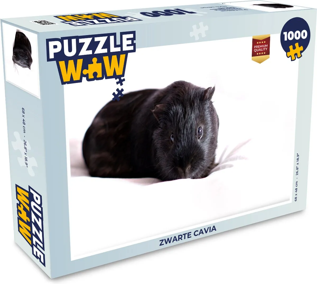 PuzzleWow Legpuzzel Zwarte cavia 1000 Stuks