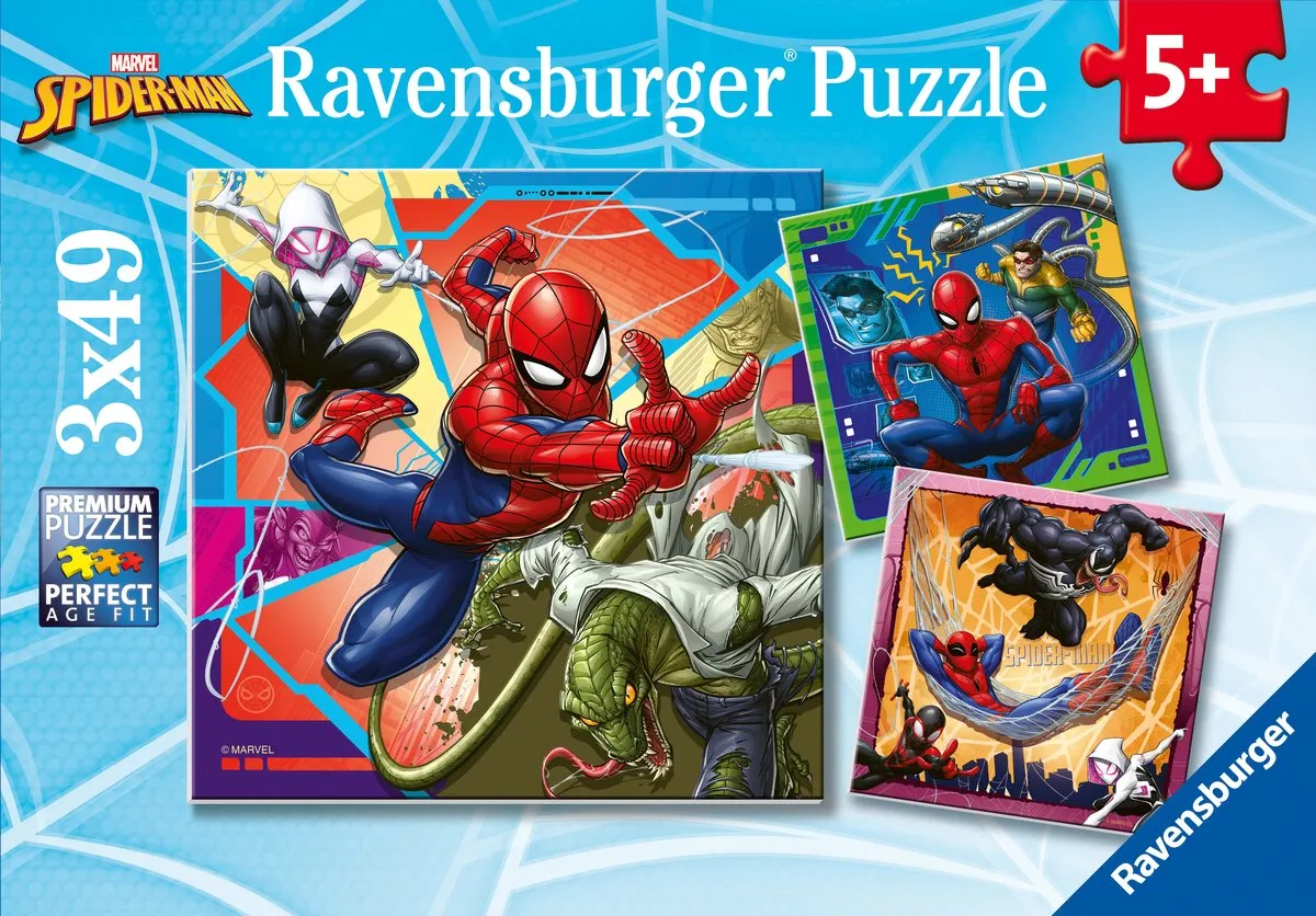 Ravensburger Spider-Man Puzzel 147 Stuks - 3x49 Meerkleurig