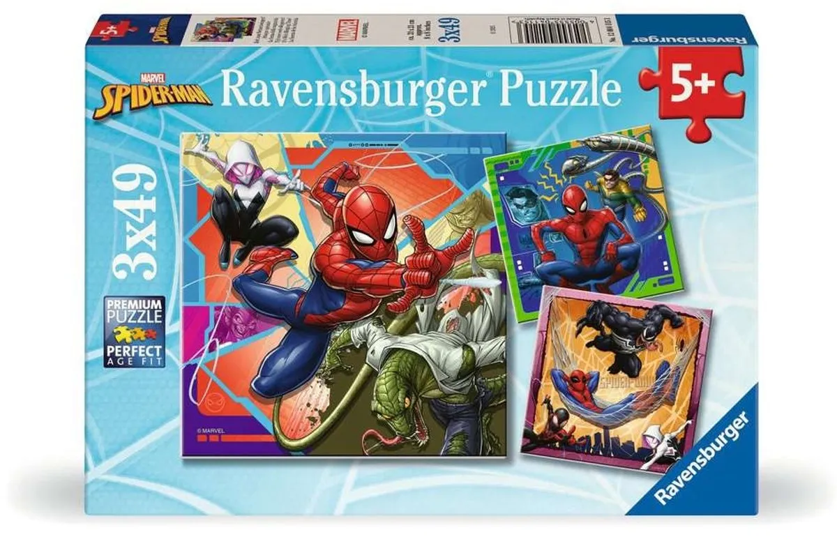 Ravensburger Spider-Man Puzzel 147 Stuks - 3x49 Meerkleurig