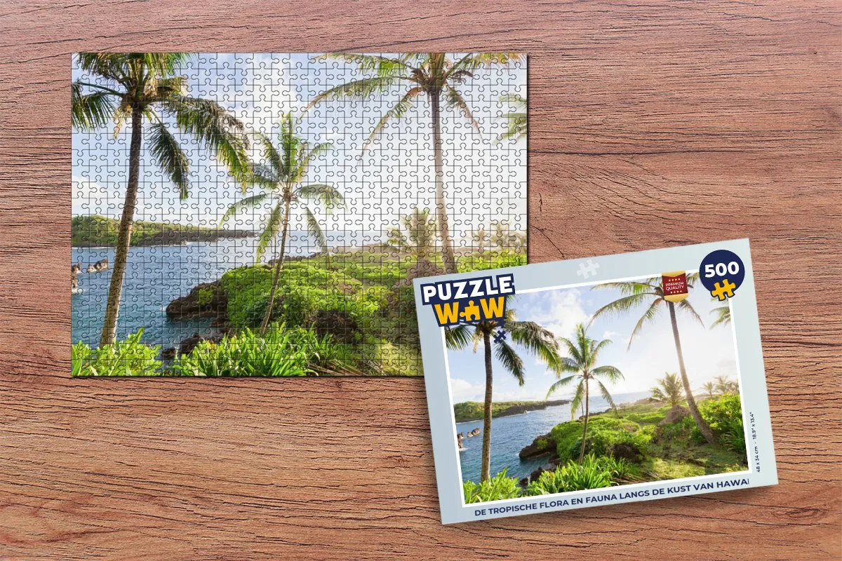 PuzzleWow Legpuzzel Hawaii Tropische Flora & Fauna 500 Stuks - Multicolor