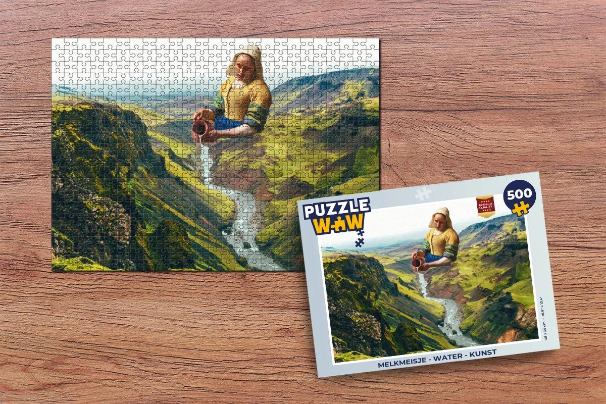 PuzzleWow Melkmeisje Legpuzzel 500 Stuks - Multicolor