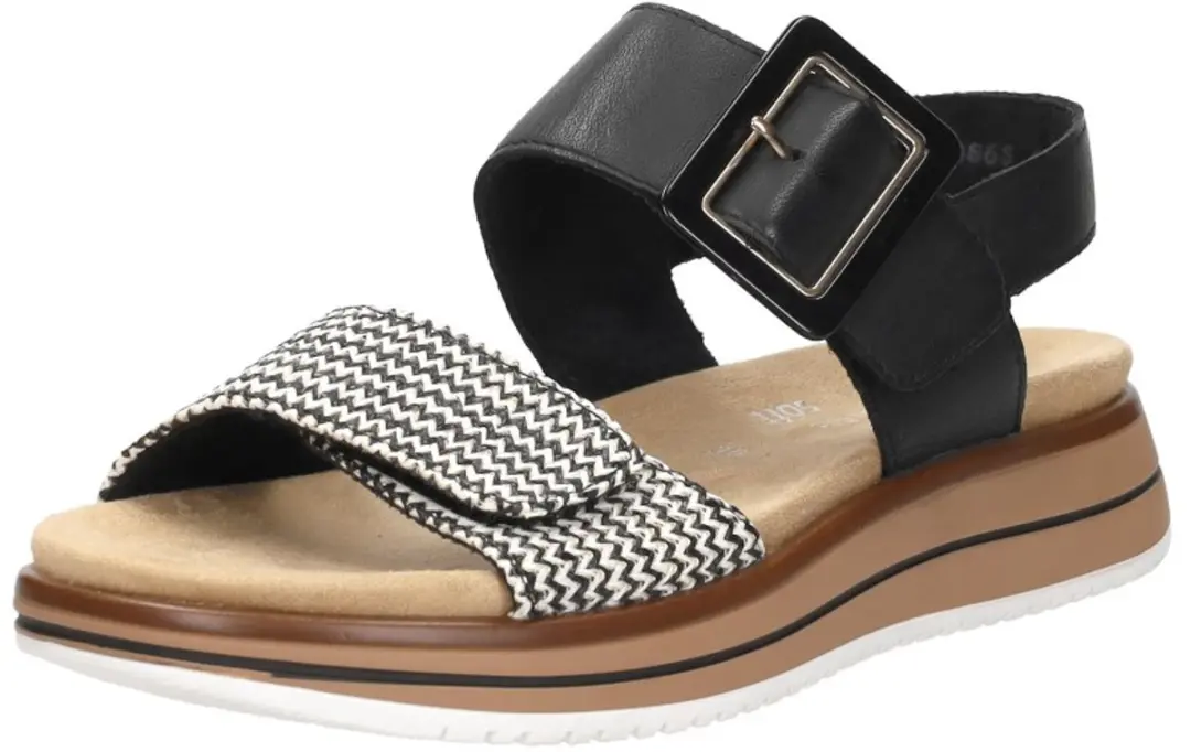Remonte -Dames - zwart/wit - sandalen - maat 37 - afbeelding 4 van 6