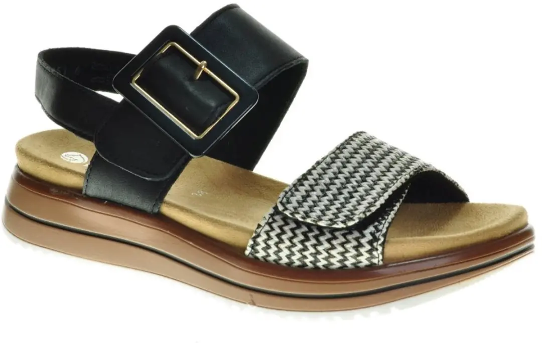 Remonte -Dames - zwart/wit - sandalen - maat 37 - afbeelding 2 van 6