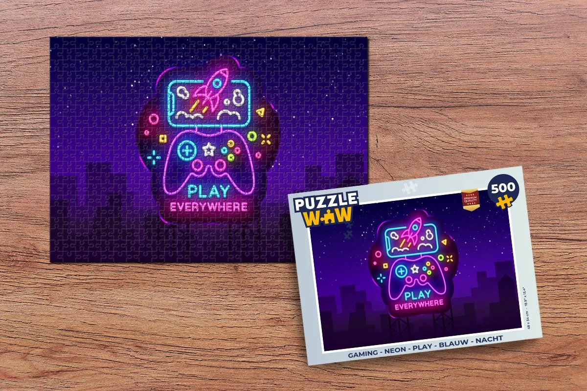 PuzzleWow Neon Play Controller Puzzel 500 Stuks - Multicolor