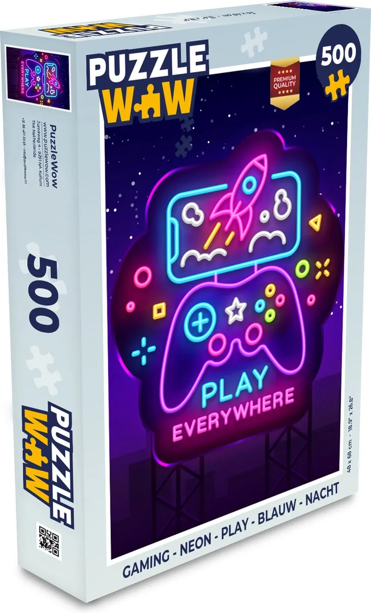 PuzzleWow Neon Play Controller Puzzel 500 Stuks
