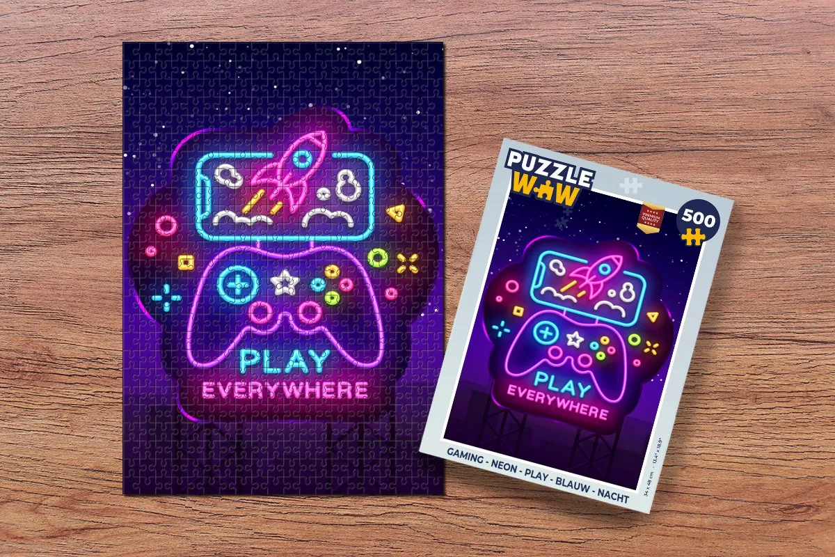 PuzzleWow Neon Play Controller Puzzel 500 Stuks - Multicolor