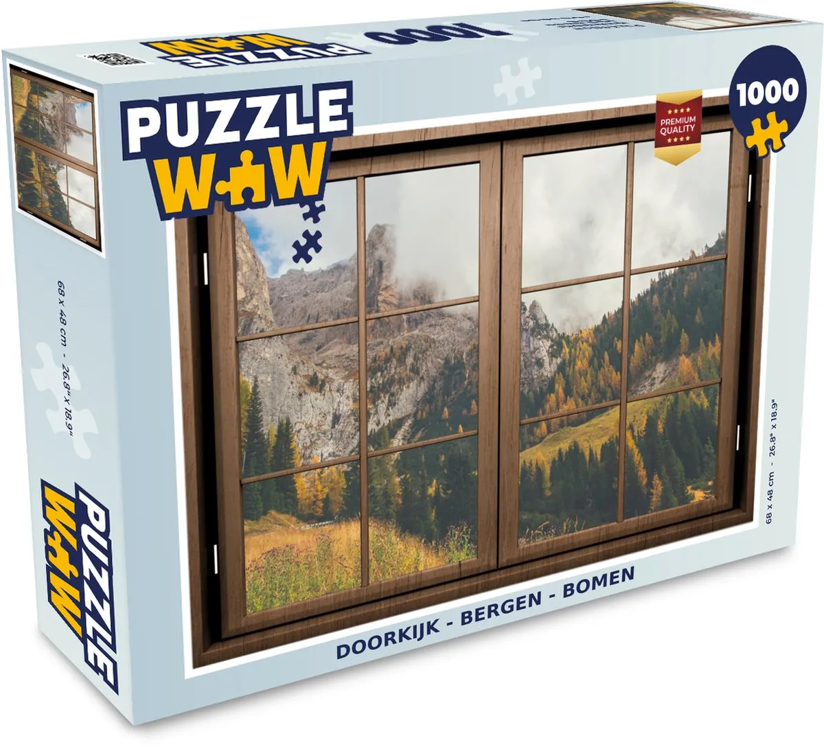PuzzleWow Doorkijk Berg Boom Legpuzzel 1000 Stuks - Multicolor