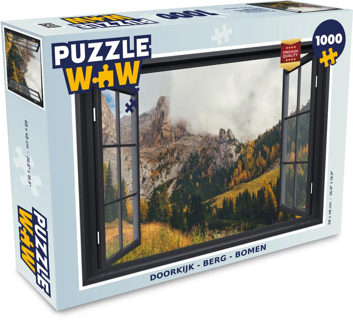 PuzzleWow Doorkijk Berg Boom Legpuzzel 1000 Stuks - Multicolor