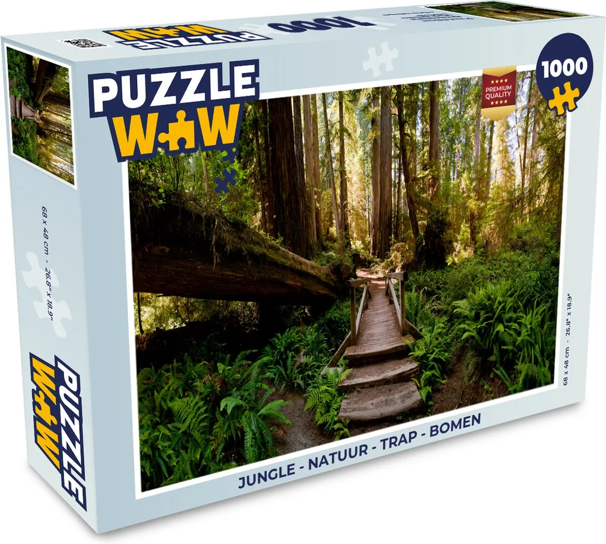 PuzzleWow Jungle Natuur Trap Bomen Legpuzzel 1000 Stuks - Multicolor