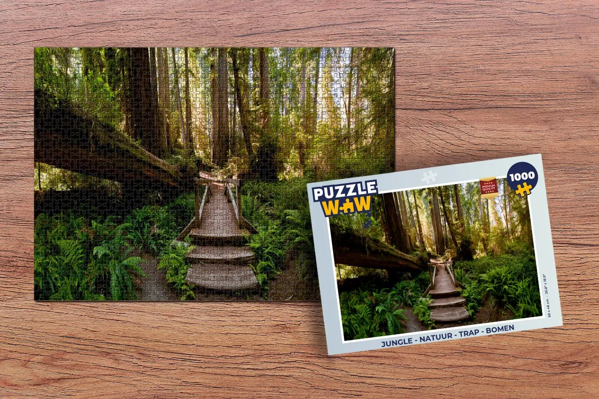 PuzzleWow Jungle Natuur Trap Bomen Legpuzzel 1000 Stuks - Multicolor