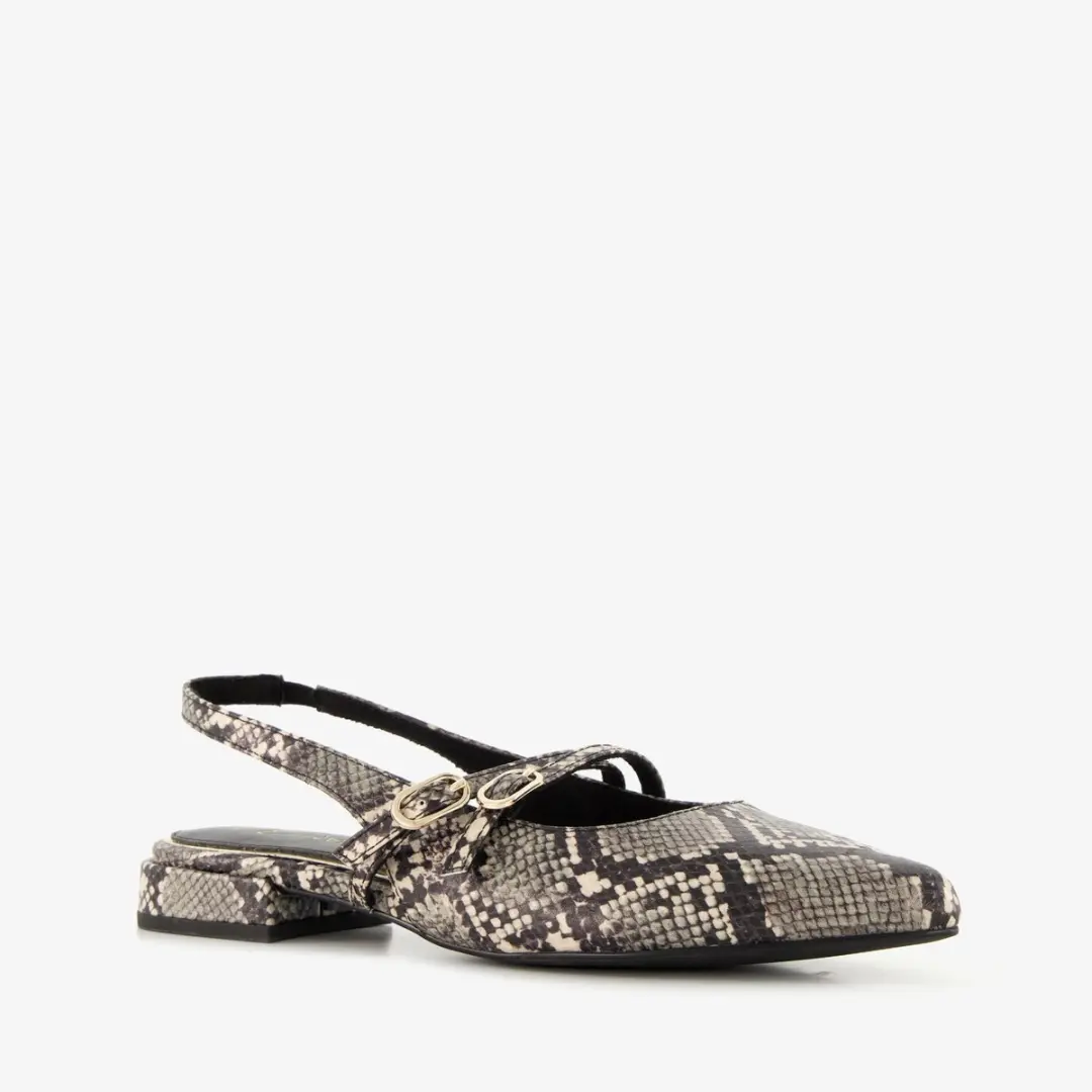 Marco Tozzi dames slingbacks met slangenprint