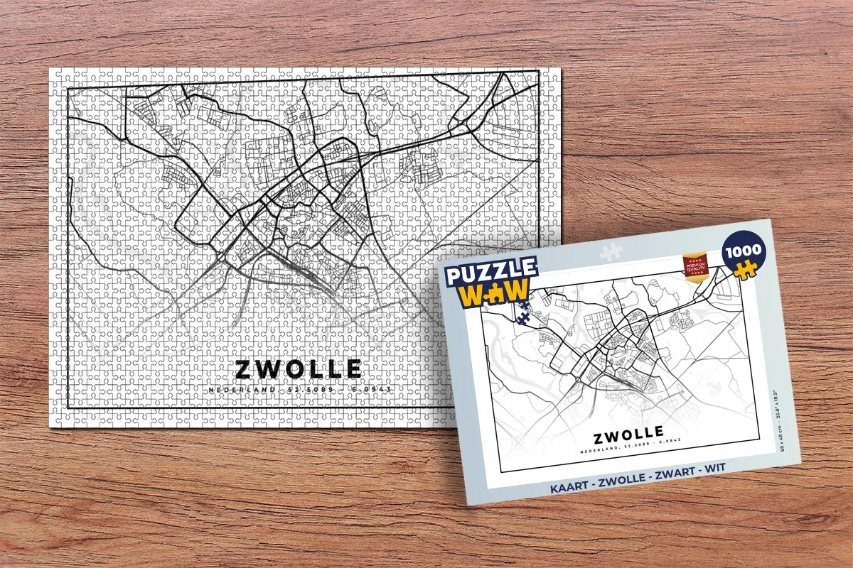PuzzleWow Zwolle Legpuzzel 1000 Stuks - Multicolor