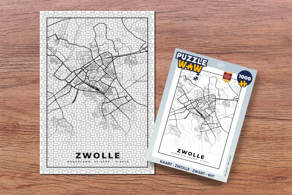 PuzzleWow Zwolle Legpuzzel 1000 Stuks - Multicolor
