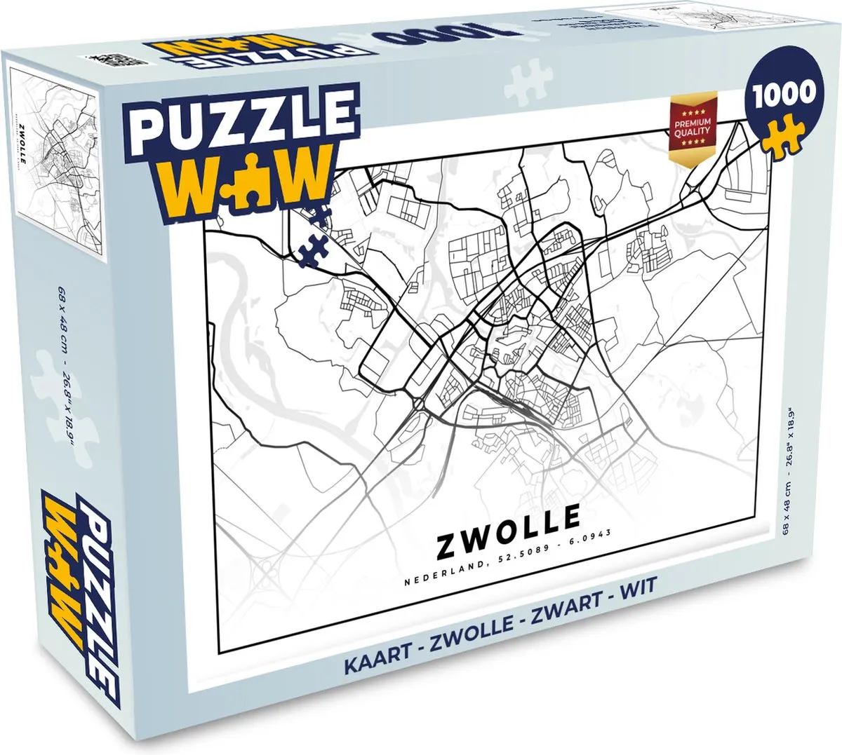 PuzzleWow Zwolle Legpuzzel 1000 Stuks - Multicolor