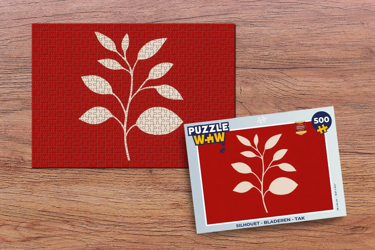 PuzzleWow Silhouet Tak - Bladeren Legpuzzel 500 Stuks