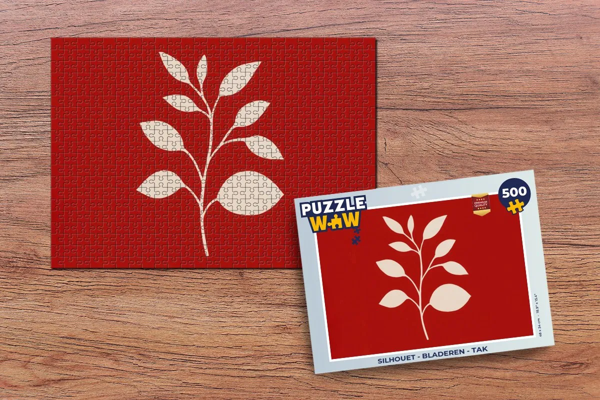 PuzzleWow Silhouet Tak - Bladeren Legpuzzel 500 Stuks