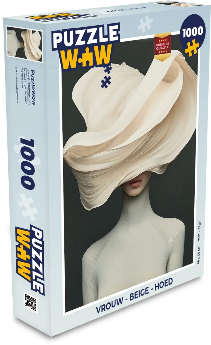 PuzzleWow Legpuzzel Vrouw met Hoed