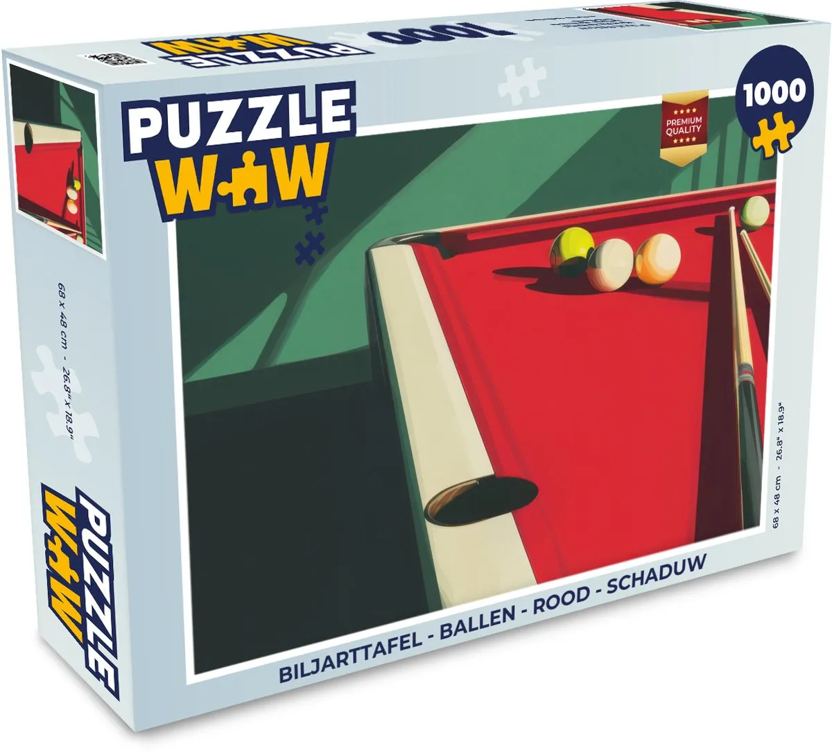 PuzzleWow Biljarttafel Puzzel 1000 Stuks - MPN 8721406830207