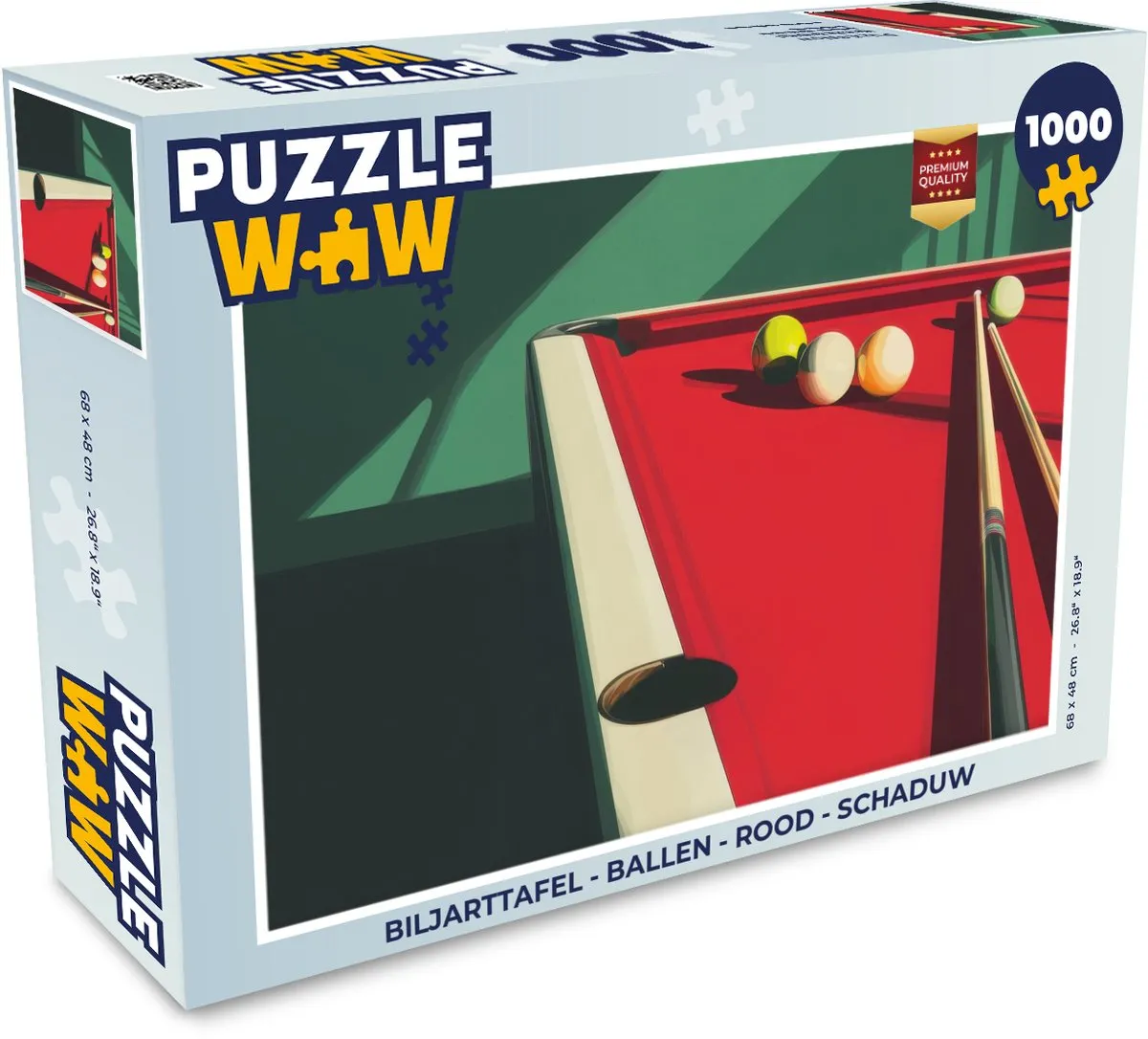 PuzzleWow Biljarttafel Puzzel 1000 Stuks - MPN 8721406830207