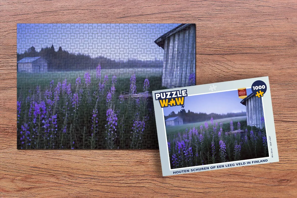 PuzzleWow Legpuzzel Finland Schuren 1000 Stuks - Multicolor