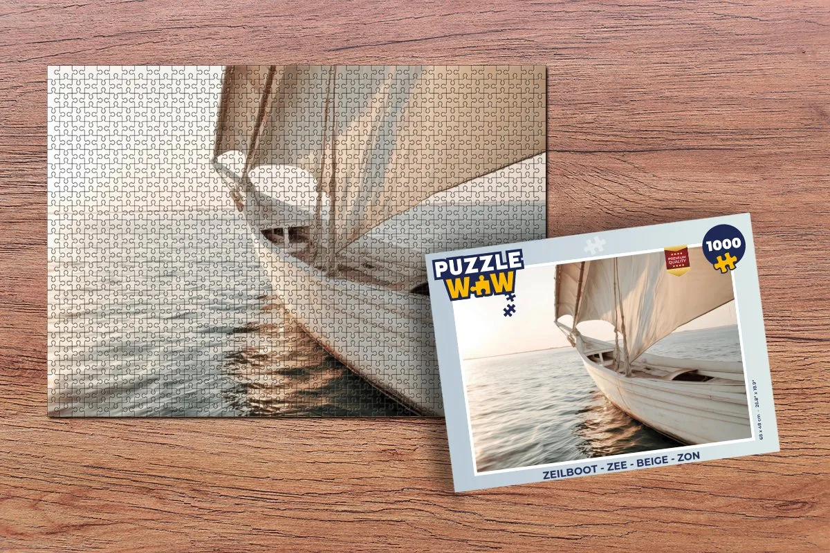 PuzzleWow Zeilboot Legpuzzel 1000 Stuks - Beige