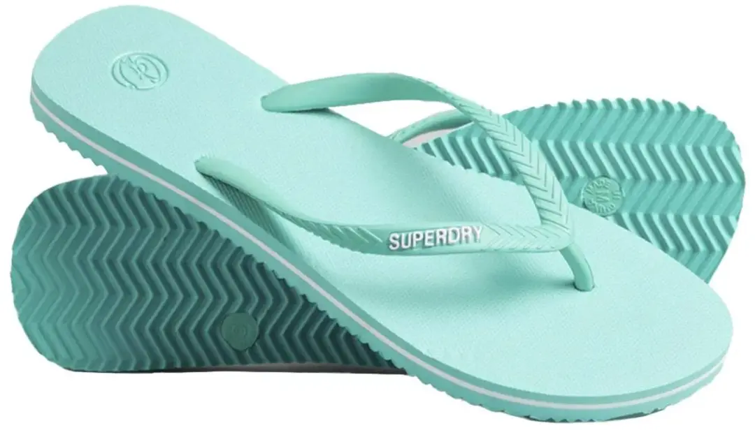 Superdry Dames Klassieke Vintage Teenslippers - 38/39 - Aqua - afbeelding 2 van 6