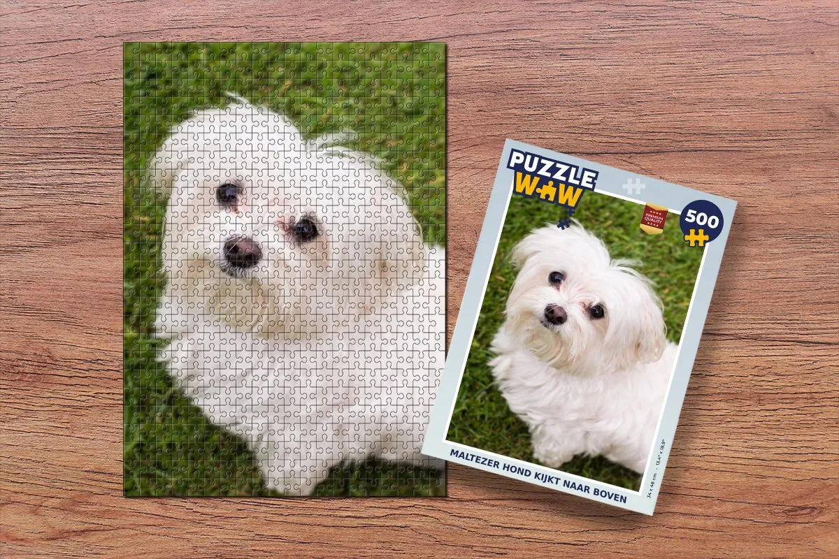 PuzzleWow Maltezer Hond Legpuzzel 500 Stuks - Multicolor