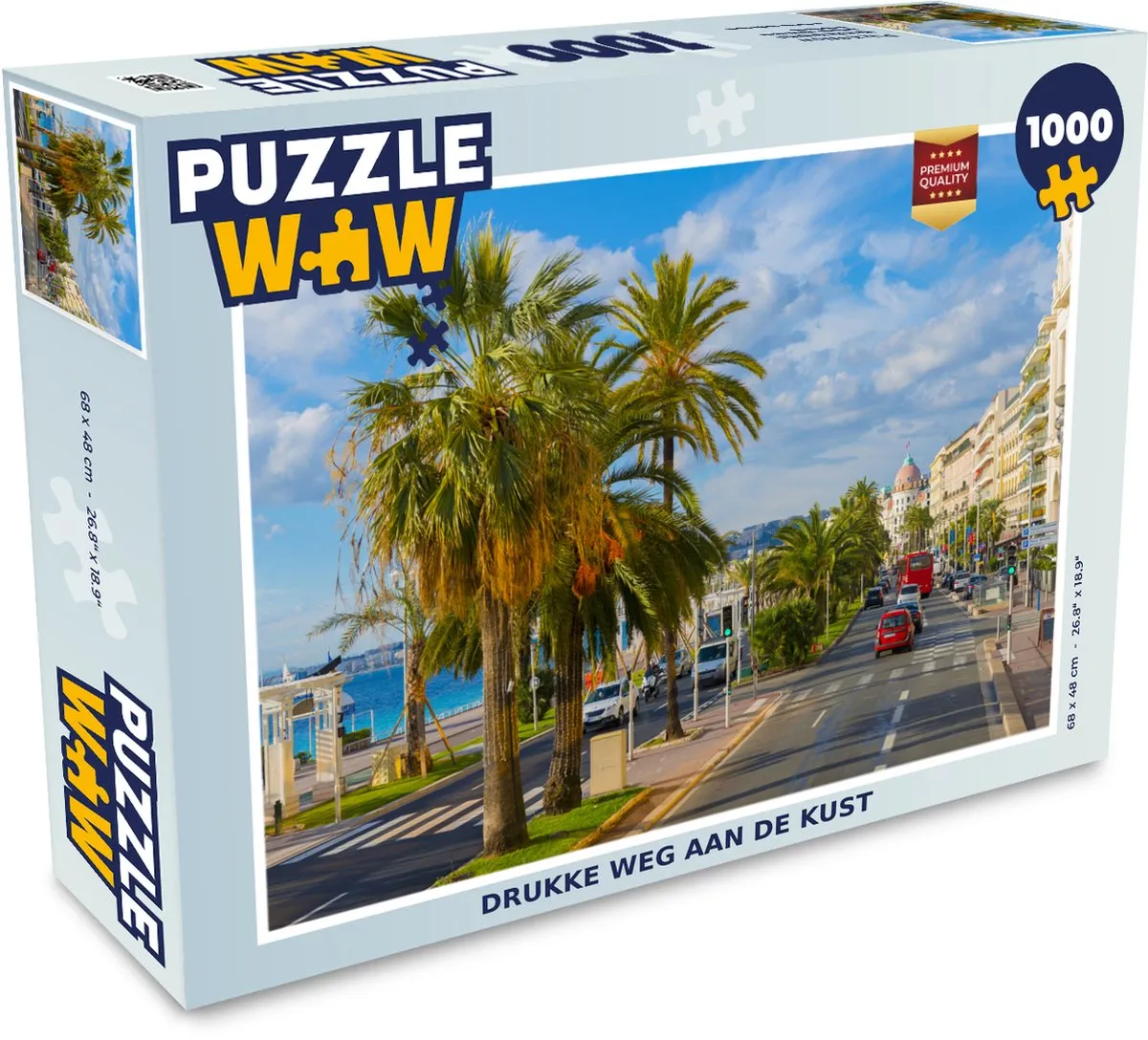 PuzzleWow Frankrijk Palmbomen Stad Legpuzzel 1000 Stuks