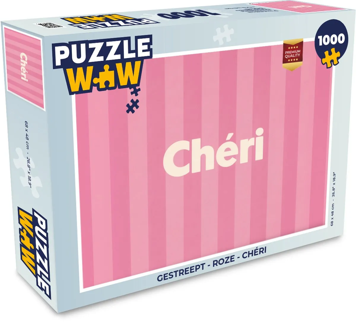 PuzzleWow Gestreept Roze Legpuzzel 1000 Stuks