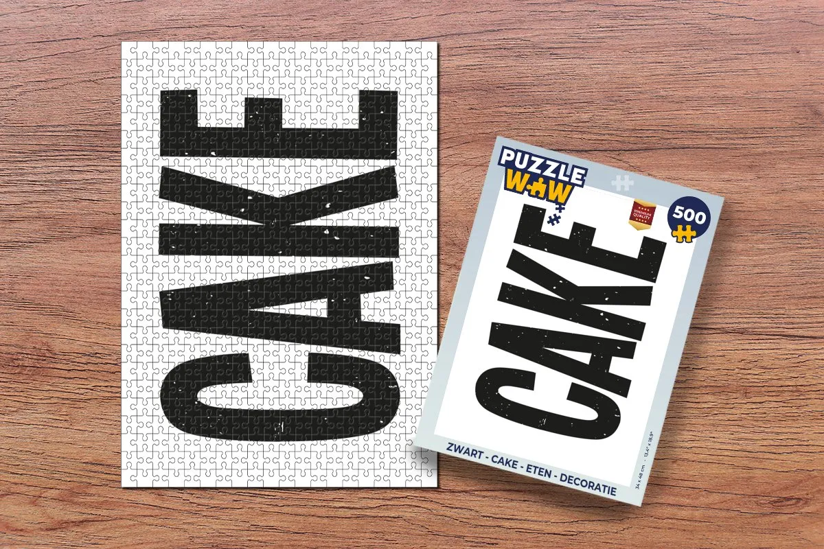 PuzzleWow Cake Puzzel 500 Stuks - Zwart/Wit