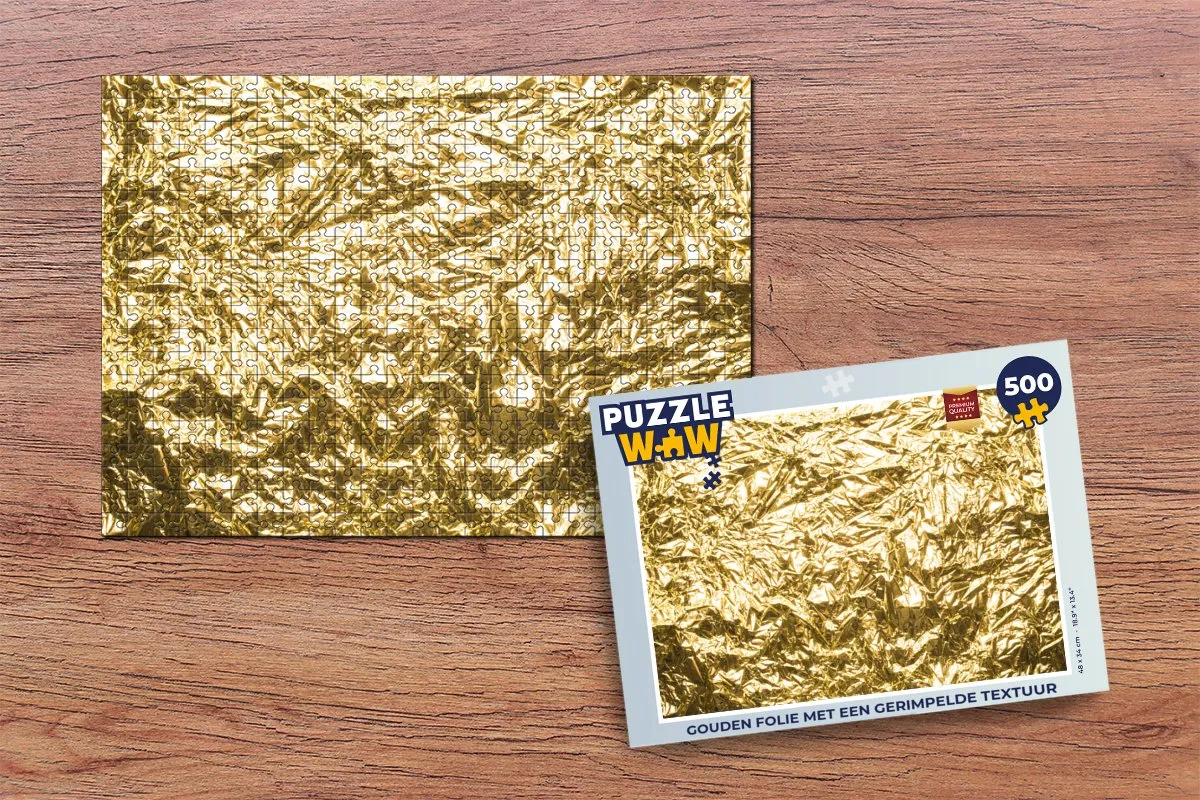 PuzzleWow Legpuzzel 500 Stuks - Gouden folie Multicolor