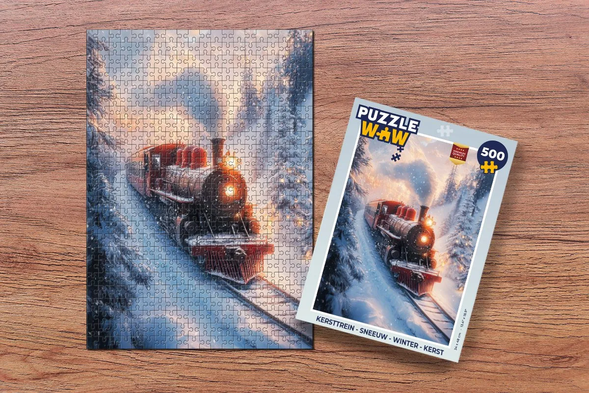 PuzzleWow Kersttrein 500 Stuks - Winter