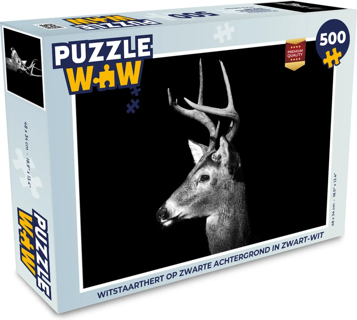 PuzzleWow Witstaarthert Legpuzzel 500 Stuks