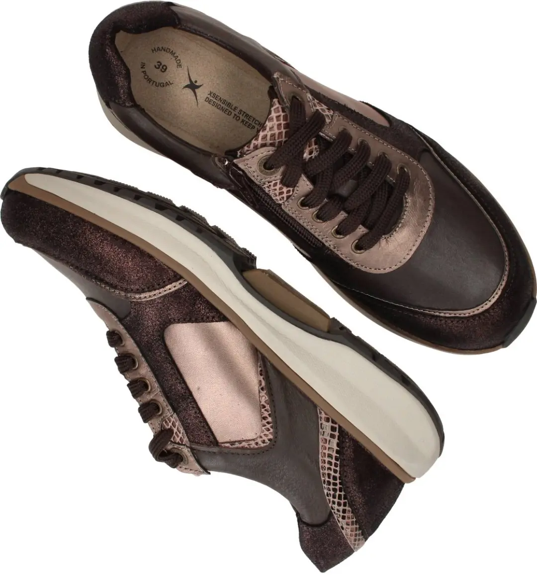 Dames Veterschoenen Xsensible Georgia Burgundy Combi Gx Bruin - Maat 38 - afbeelding 4 van 6