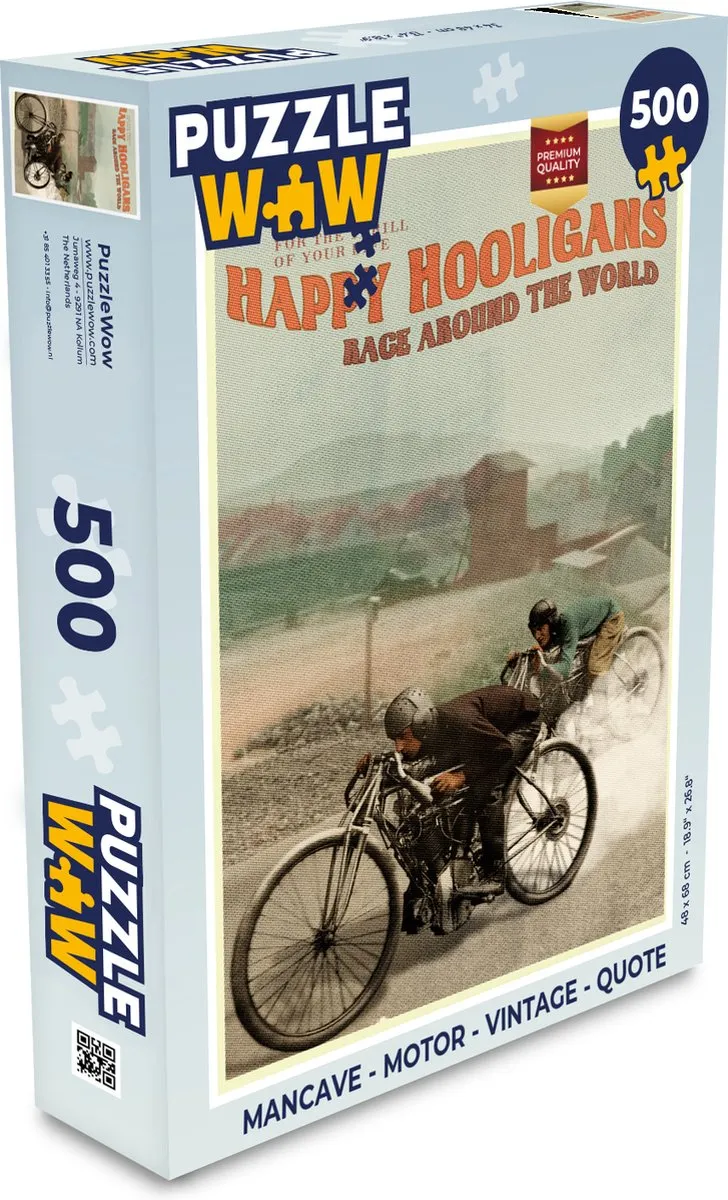 PuzzleWow Mancave Motor Vintage Legpuzzel 500 Stuks