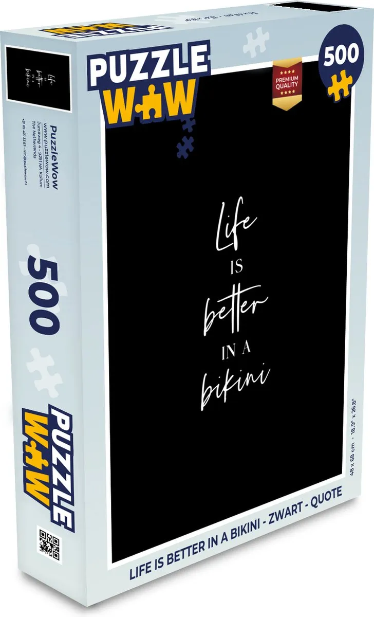 PuzzleWow Life is better in a bikini Legpuzzel 500 Stuks - Multicolor