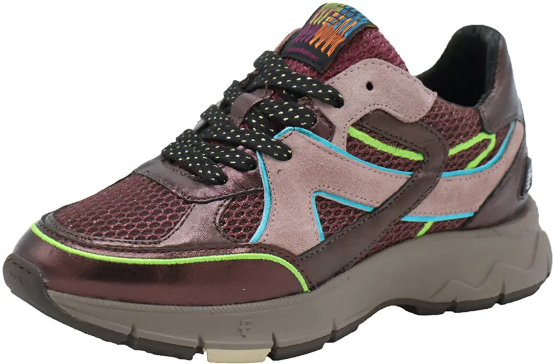 Floris van Bommel Daysi 09.02 Dames Sneakers - Maat 40 - Bordeaux - afbeelding 3 van 6