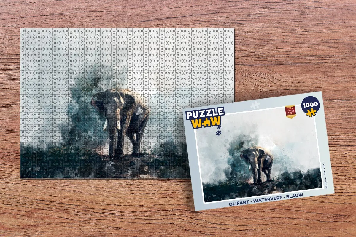 PuzzleWow Olifant Legpuzzel 1000 Stuks - Multicolor